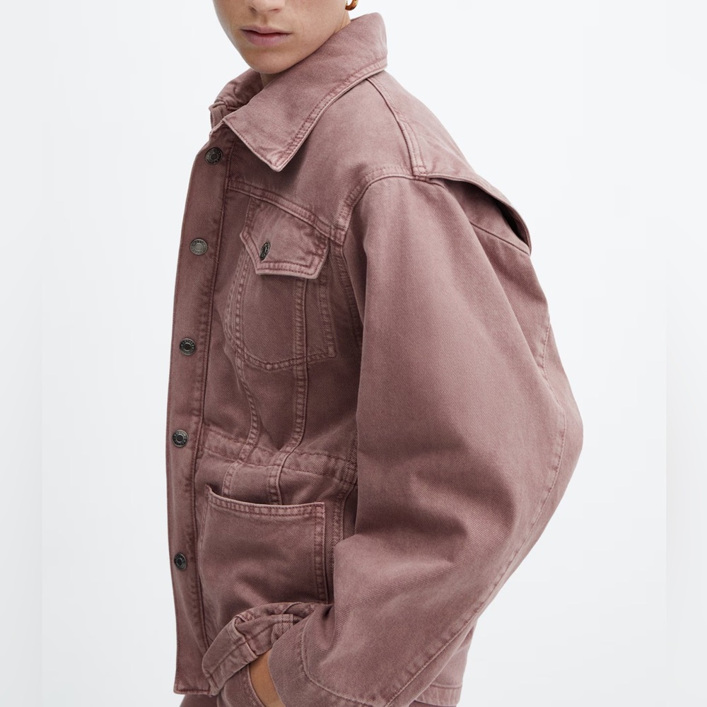 Denim Jacket with Drawstring - Picture 5 of 7